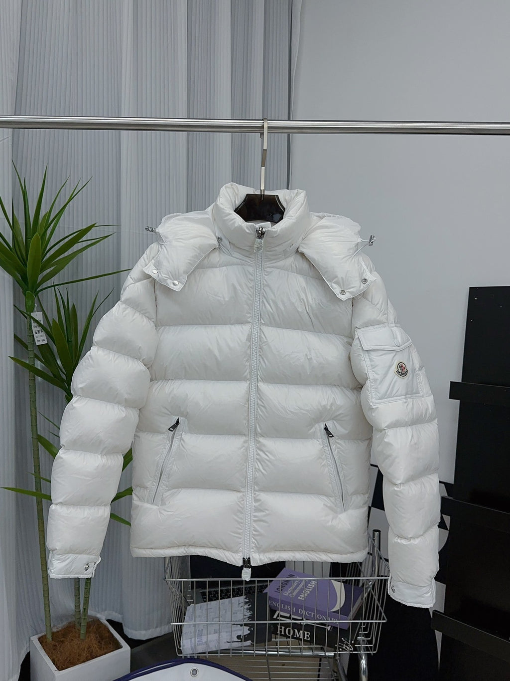 Moncler Maya Hooded Puffer Jacket - White