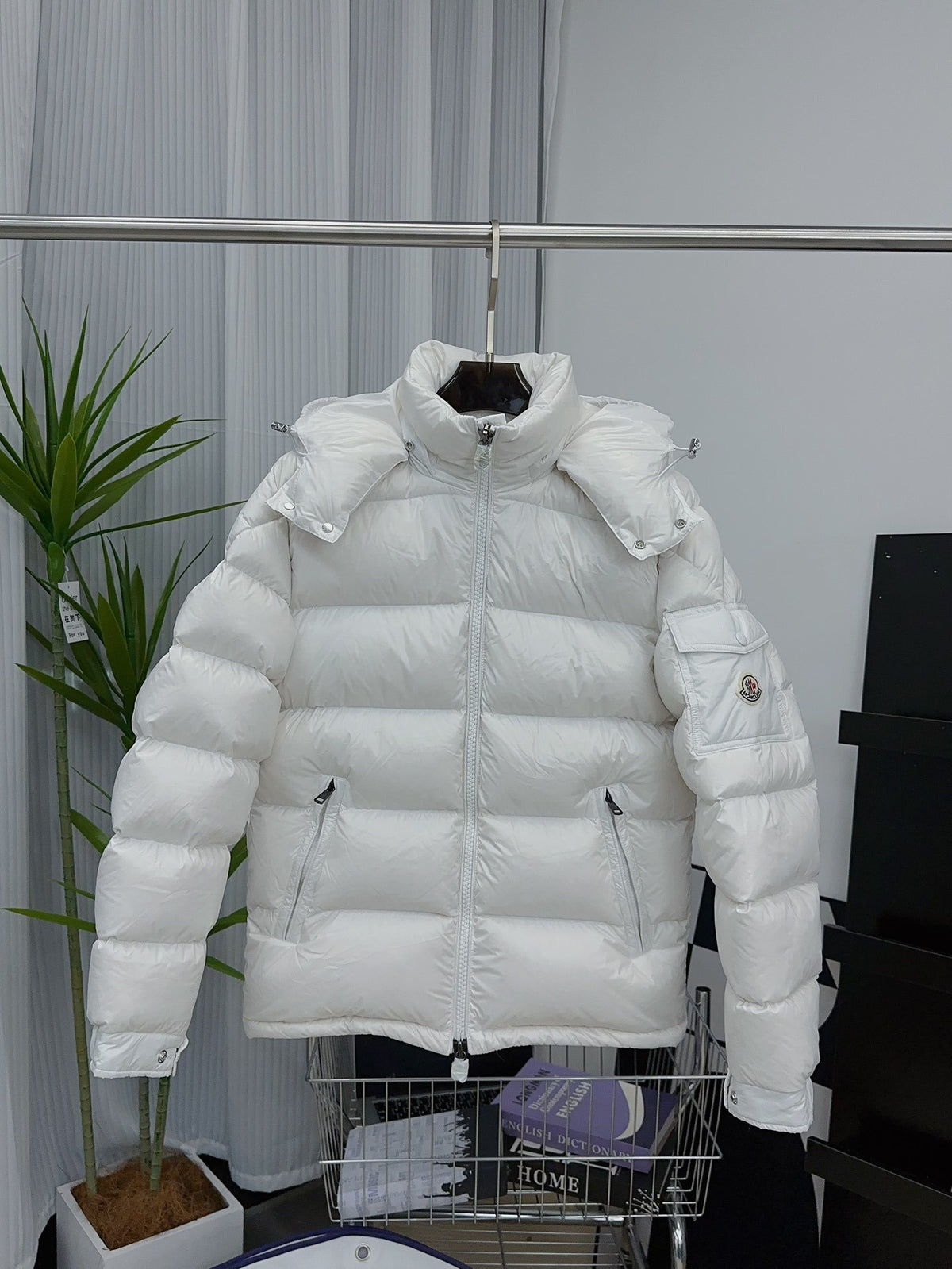 Moncler Maya Hooded Puffer Jacket - White
