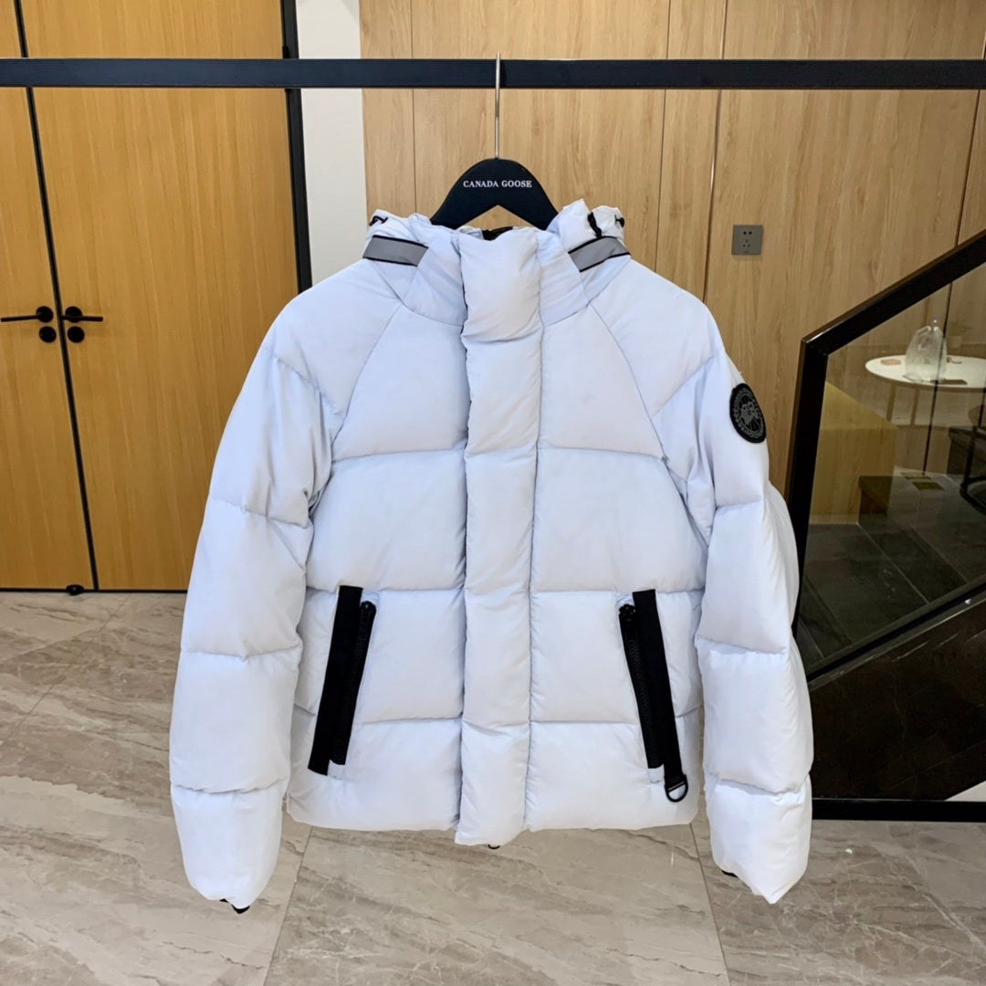 Canada Goose Black Badge Hooded Puffer Jacket - White