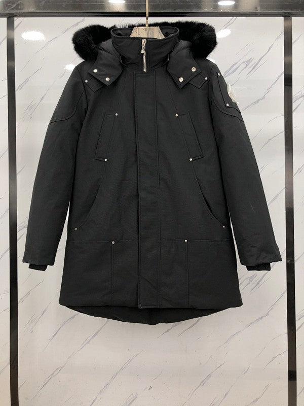 Moose Knuckles Men's Long Hooded Parka - Black