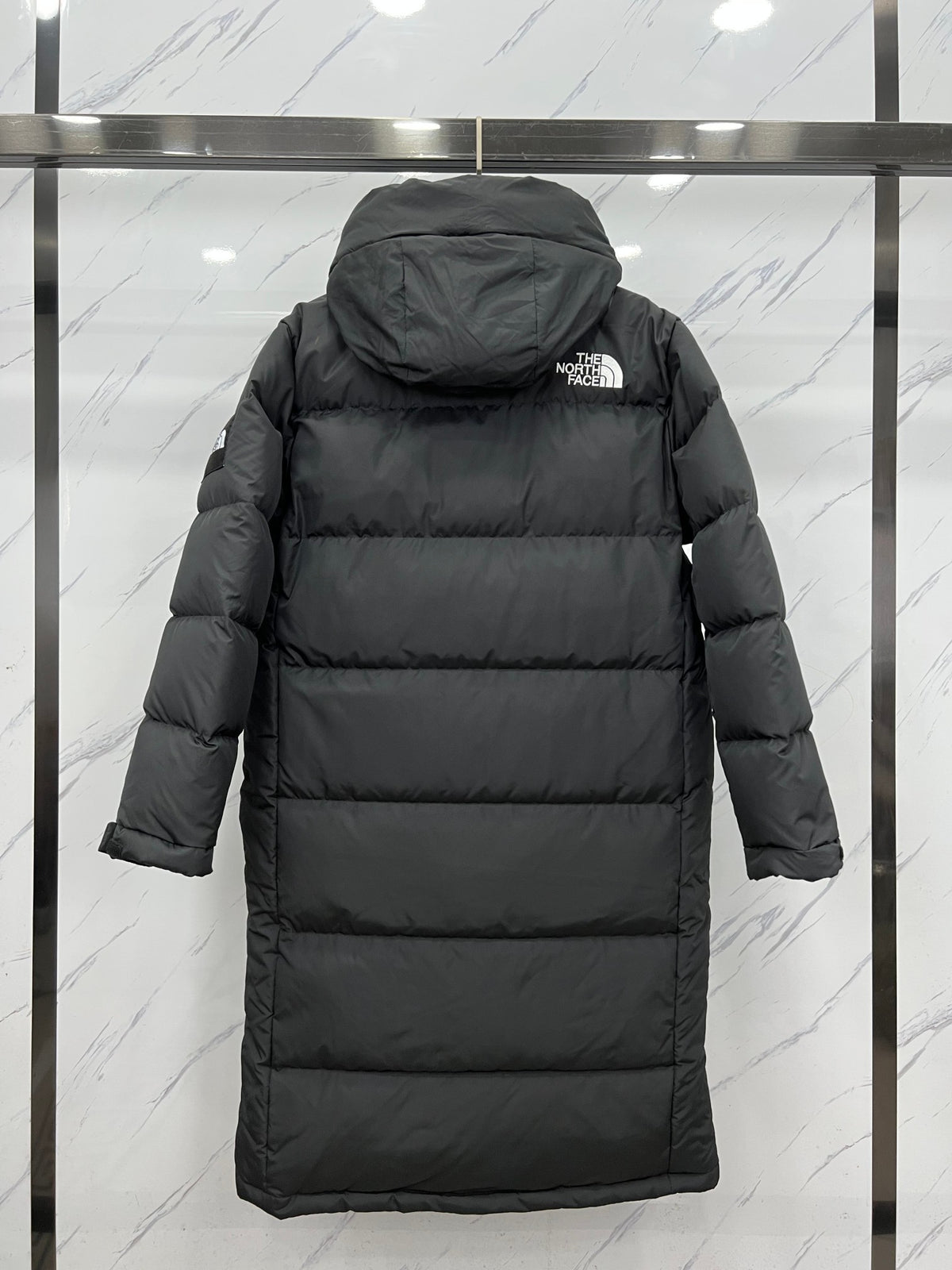 The North Face Unisex Long Hooded Puffer Coat - Black