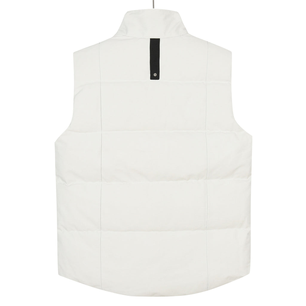 Moose Knuckles Studded Metal-Logo Stand-Collar Puffer Vest - White