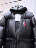 Moncler Chest-Logo Hooded Puffer Jacket - Black