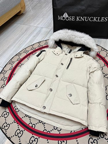 Moose Knuckles Men's Short Hooded Parka - Cream