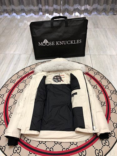 Moose Knuckles Men's Short Hooded Parka - Cream