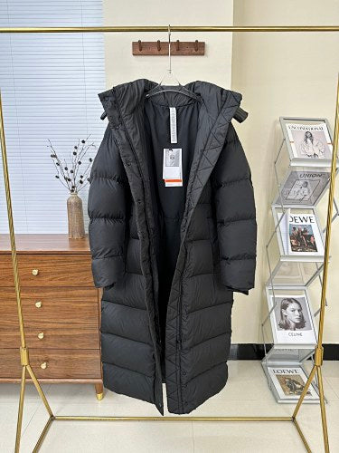lululemon Women's Wunder Puff Long Hooded Puffer Coat - Black