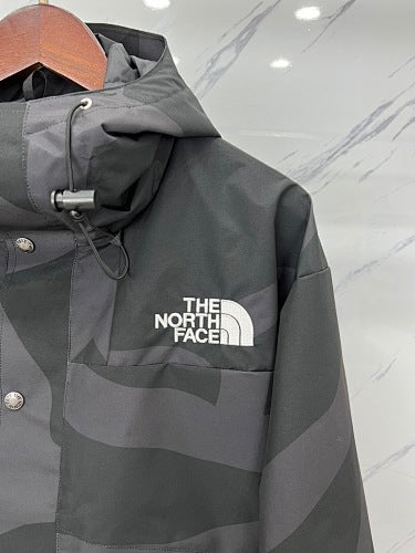 The North Face x KAWS Abstract-Print Hooded Jacket - Black & Gray