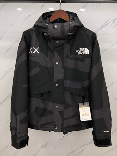 The North Face x KAWS Abstract-Print Hooded Jacket - Black & Gray