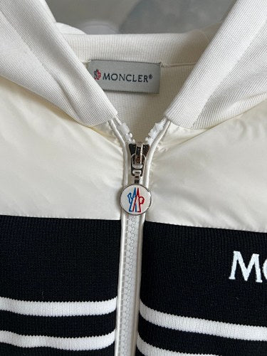 Moncler Hooded Knit-Panel Hybrid Jacket