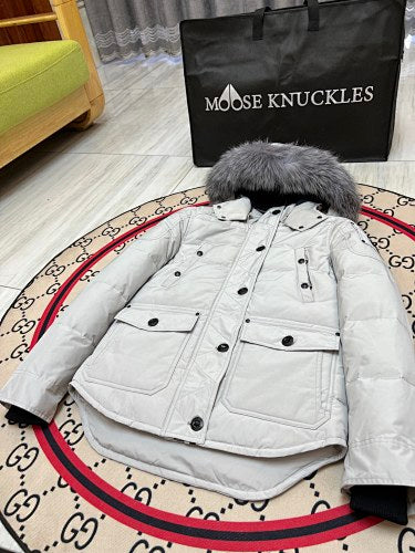 Moose Knuckles Women's Hooded Parka - Light Gray