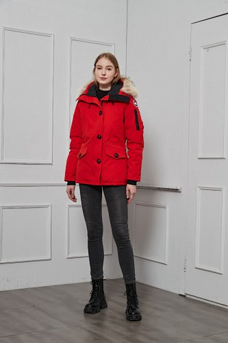 Canada Goose Women's Hooded Parka - Red
