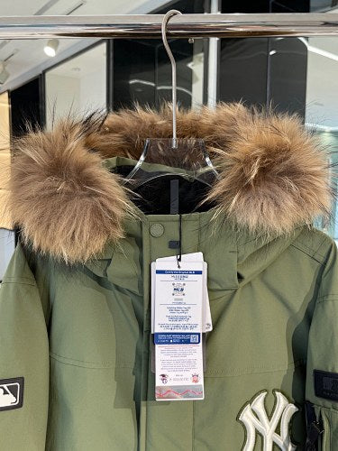 MLB New York Yankees Unisex Hooded Parka - Olive Green