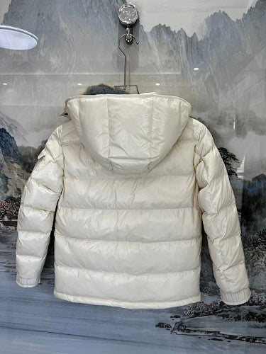 Moncler Kids' Hooded Quilted Puffer Jacket - Cream White
