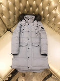 Moose Knuckles Long Hooded Parka - Light Gray