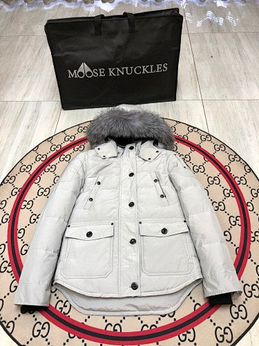 Moose Knuckles Women's Hooded Parka - Light Gray