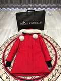 Moose Knuckles Women's Long Hooded Parka - Red