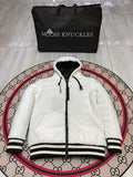 Moose Knuckles Sherpa Fleece Hooded Jacket - Cream & Black