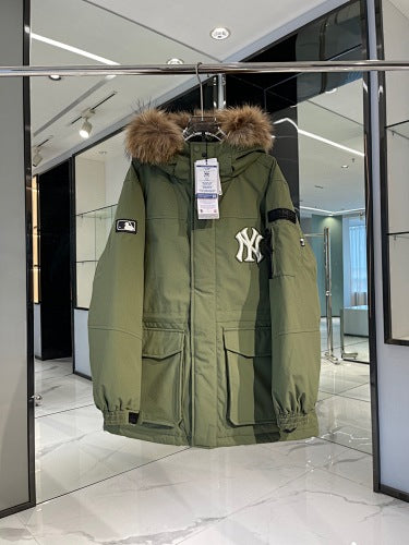 MLB New York Yankees Unisex Hooded Parka - Olive Green