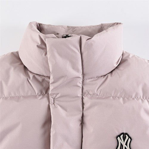 MLB New York Yankees Unisex Stand-Collar Puffer Jacket - Dusty Pink