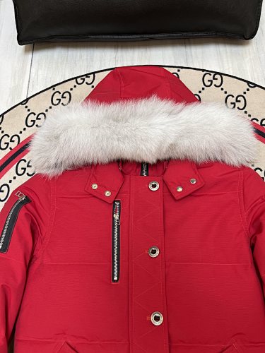 Moose Knuckles Women's Short Hooded Parka - Red