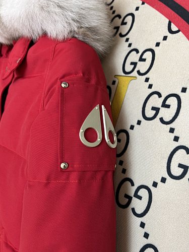 Moose Knuckles Women's Short Hooded Parka - Red