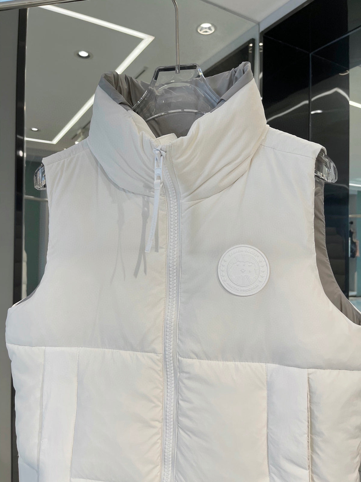 Canada Goose Tonal Logo Puffer Vest - White