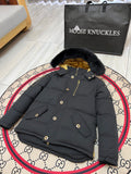 Moose Knuckles Men's Hooded Puffer Jacket - Black & Gold