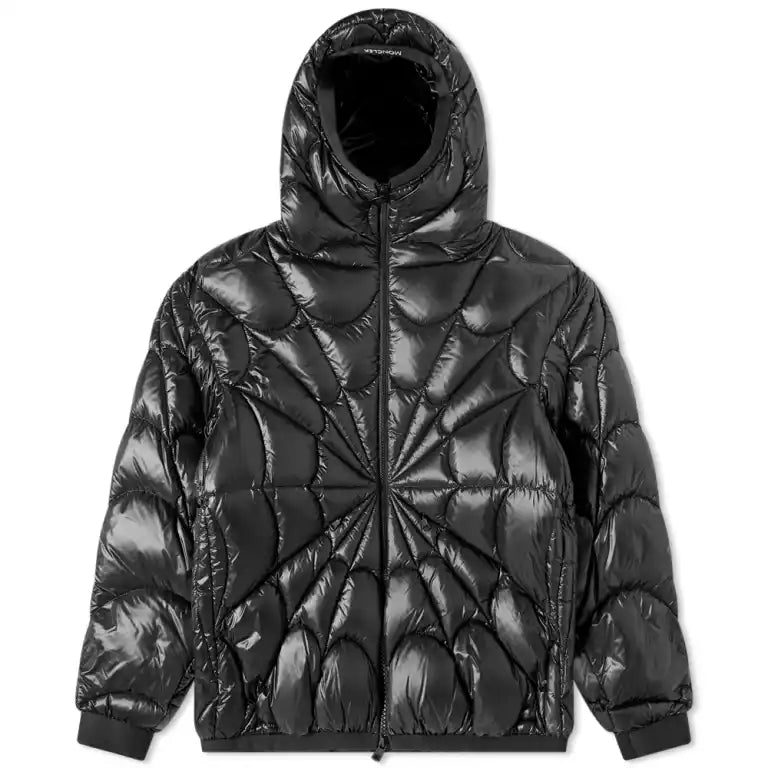 Moncler Violier Spiderweb-Quilted Hooded Puffer Jacket - Black