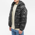 Moncler Violier Spiderweb-Quilted Hooded Puffer Jacket - Black