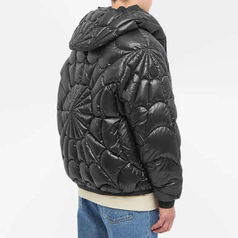 Moncler Violier Spiderweb-Quilted Hooded Puffer Jacket - Black