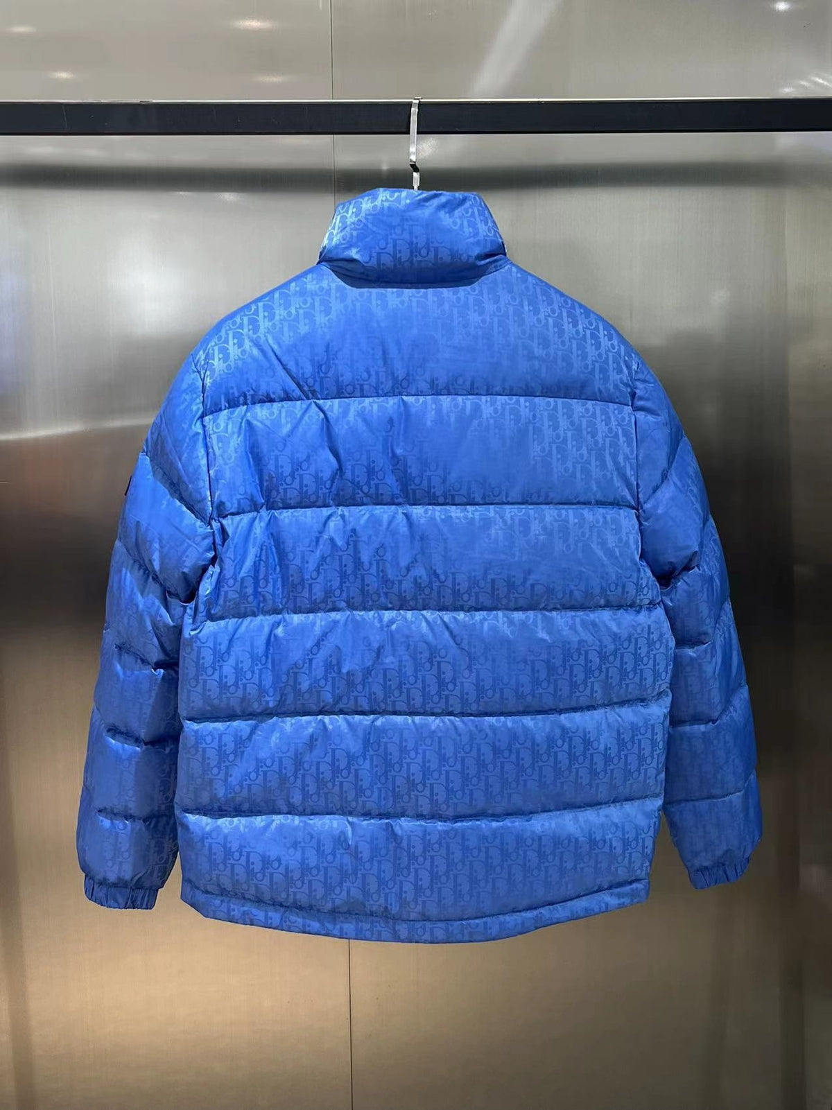 Dior Monogram Stand-Collar Puffer Jacket - Blue