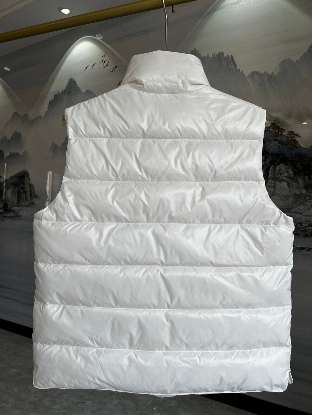Moncler Stand-Collar Quilted Puffer Vest - White
