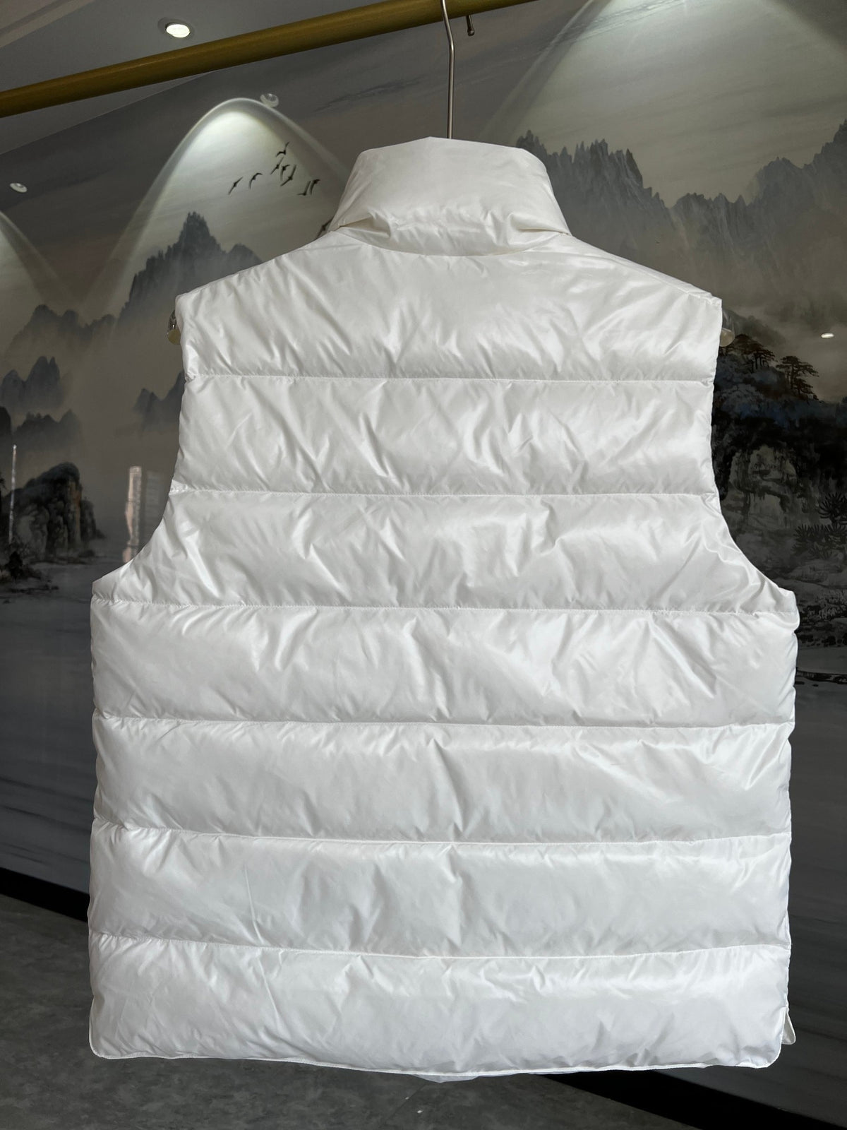Moncler Stand-Collar Quilted Puffer Vest - White