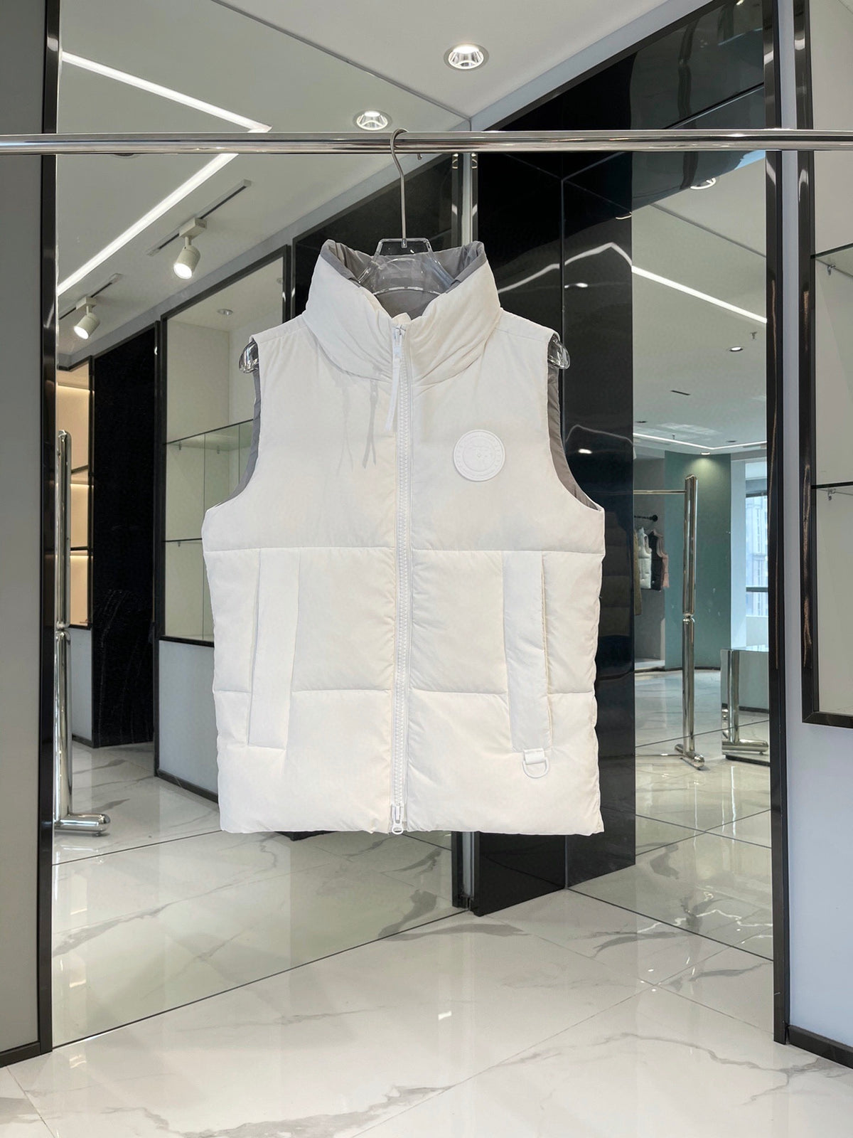 Canada Goose Tonal Logo Puffer Vest - White