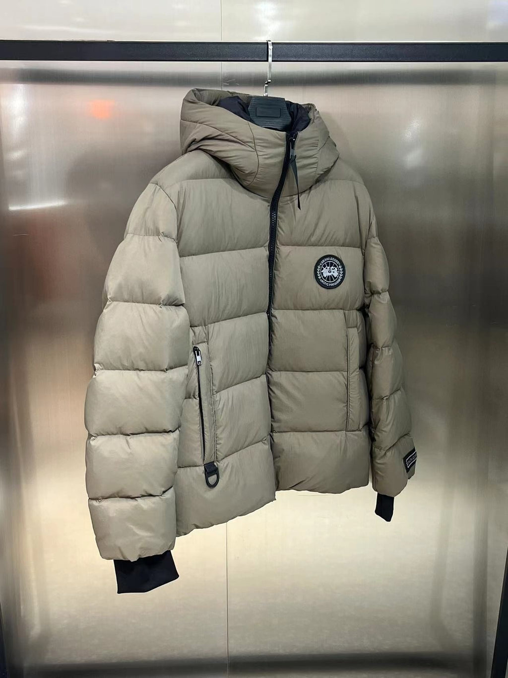 Canada Goose Black Badge Hooded Puffer Jacket - Khaki