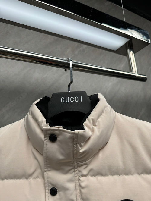 Canada Goose Black Badge Stand-Collar Puffer Vest - Cream