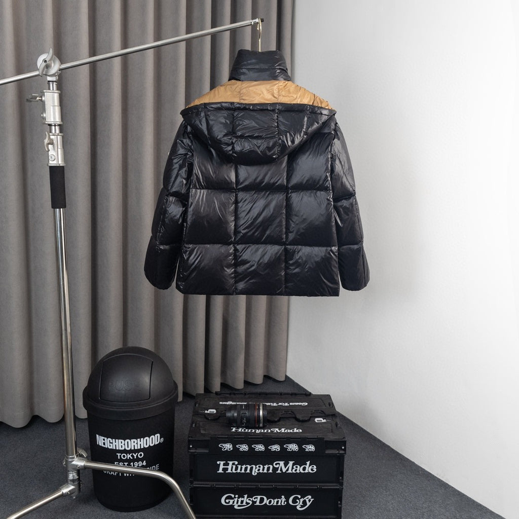 Moncler Parana Hooded Puffer Jacket - Black & Gold