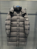 Moncler Maya Matte Long Hooded Puffer Coat - Black