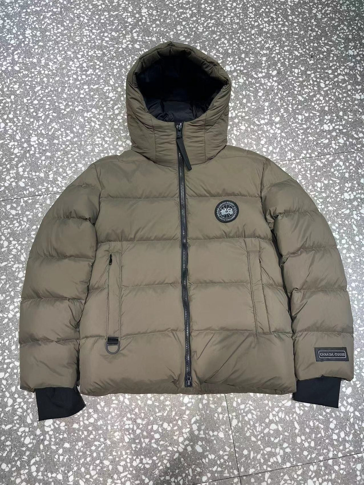 Canada Goose Black Badge Hooded Puffer Jacket - Khaki