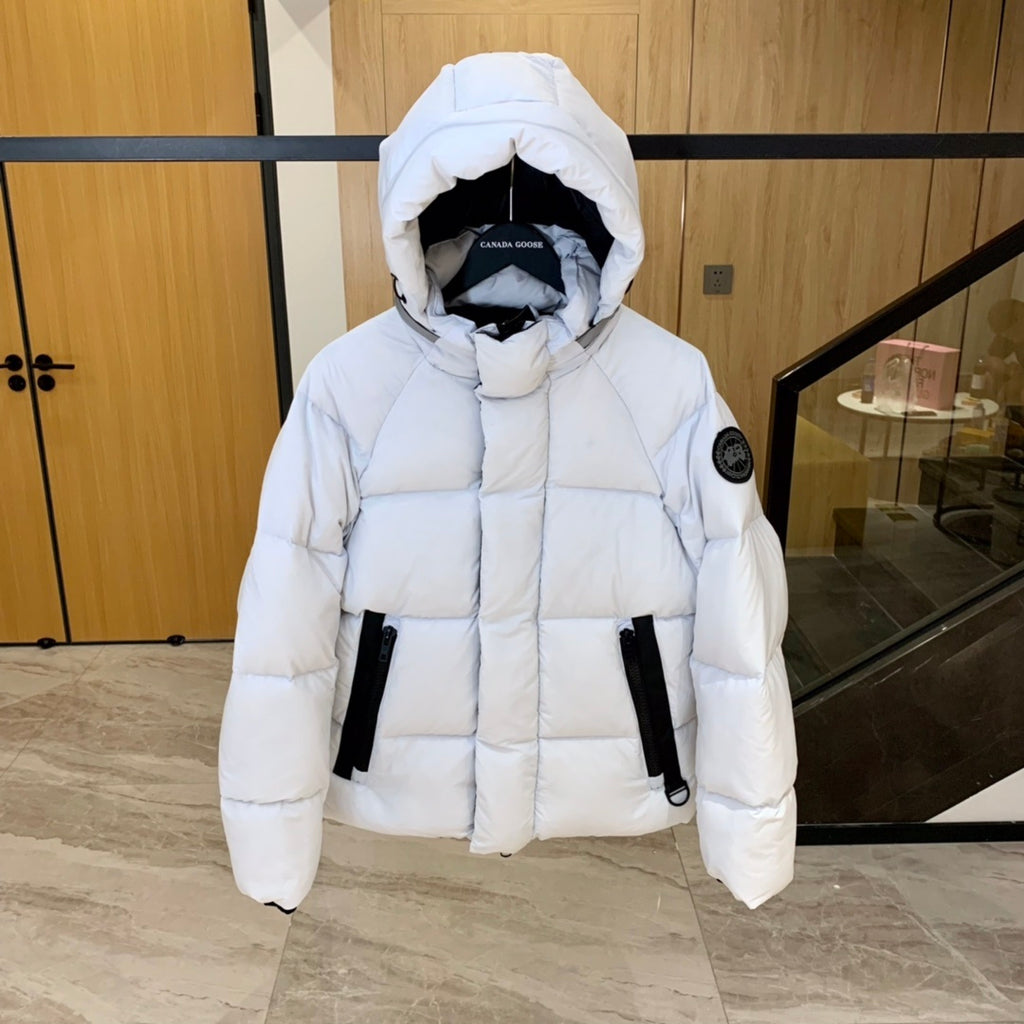 Canada Goose Black Badge Hooded Puffer Jacket - White