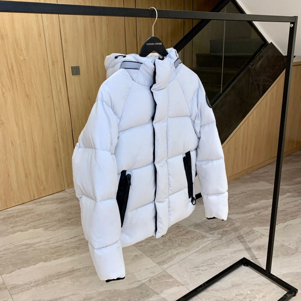 Canada Goose Black Badge Hooded Puffer Jacket - White