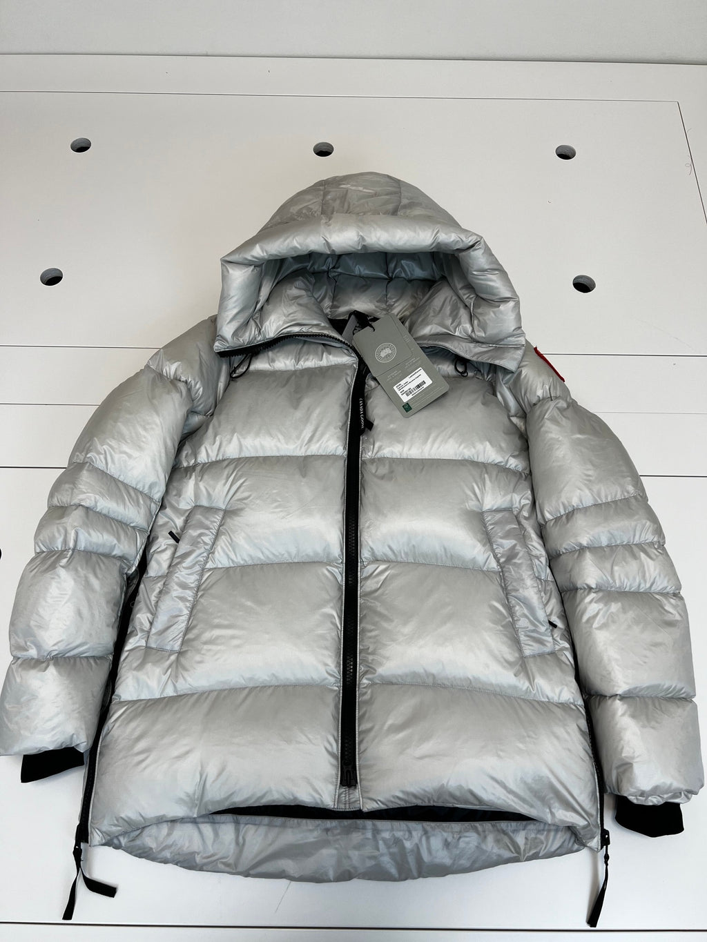 Canada Goose Women's Hooded Puffer Jacket - Silver Gray