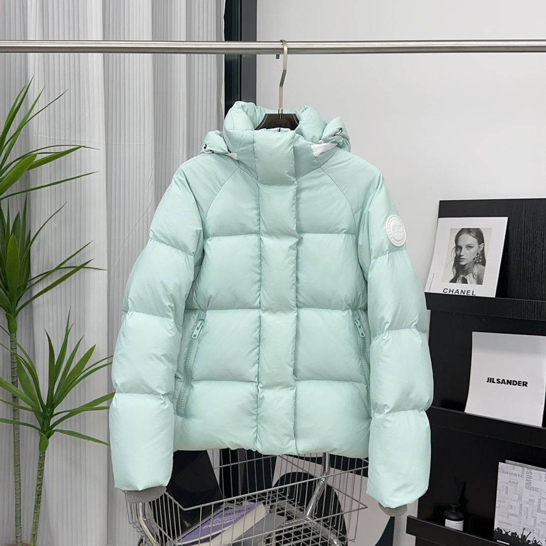 Canada Goose White Badge Hooded Puffer Jacket - Mint Green