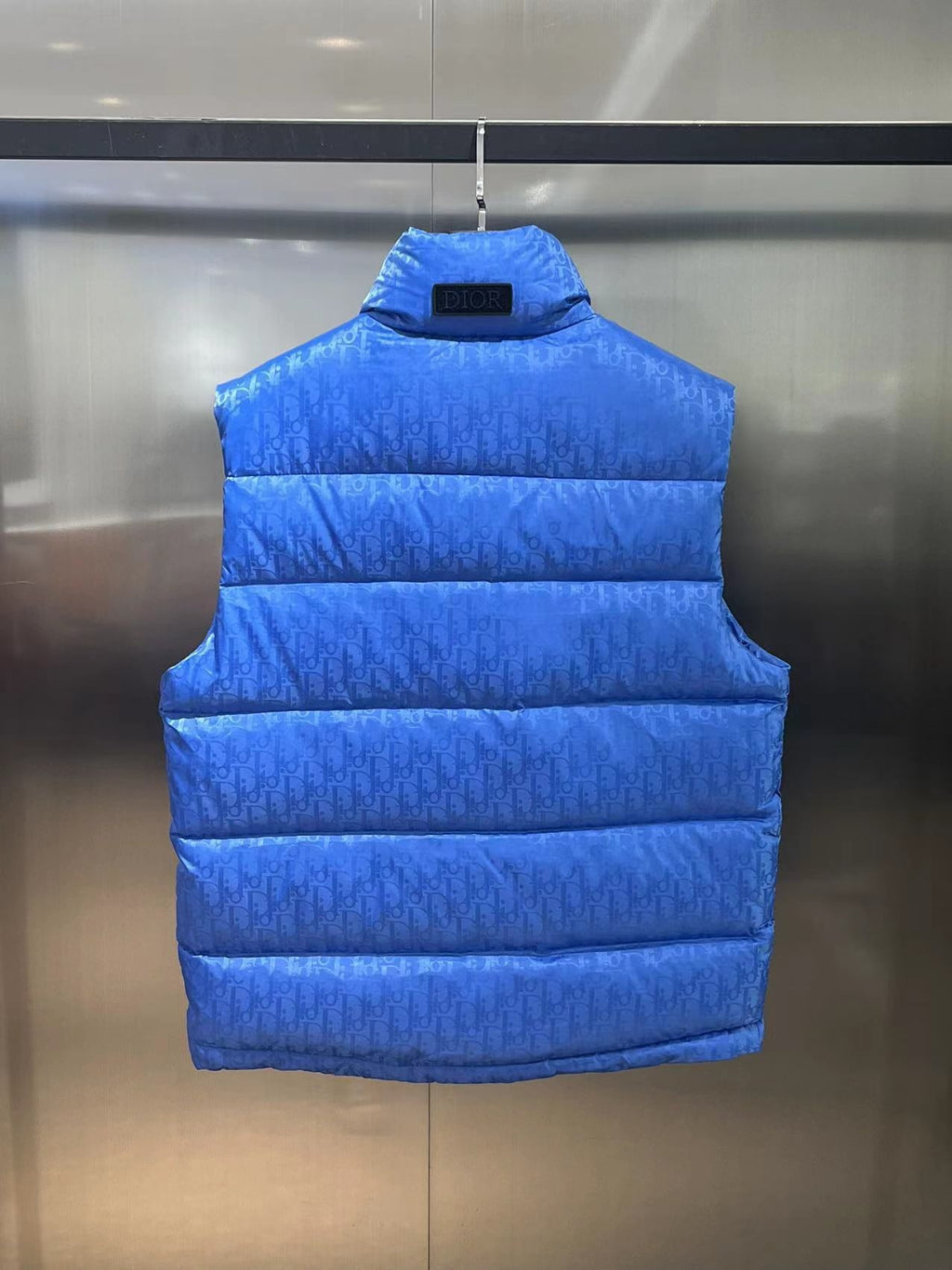Dior Monogram Stand-Collar Puffer Vest - Blue