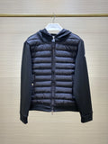 Moncler Knit-Sleeve Hybrid Jacket - Black