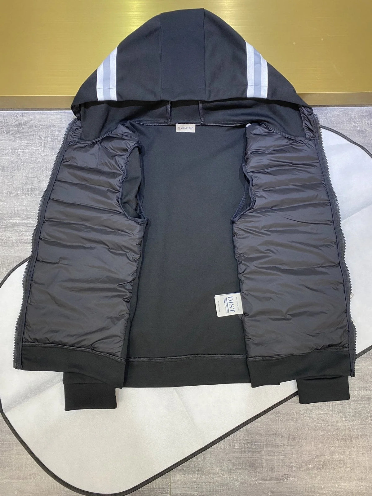 Moncler Knit-Sleeve Hybrid Jacket - Black