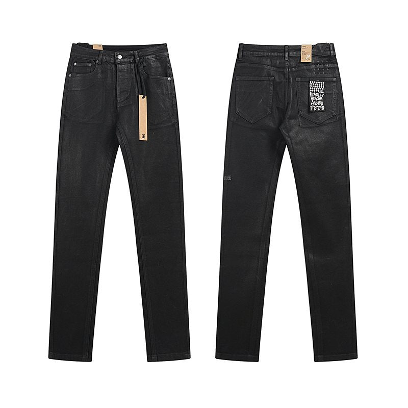 Ksubi Black Coated Slim Tapered Jeans