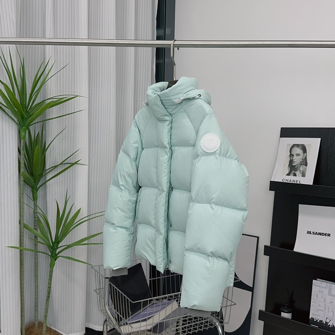 Canada Goose White Badge Hooded Puffer Jacket - Mint Green
