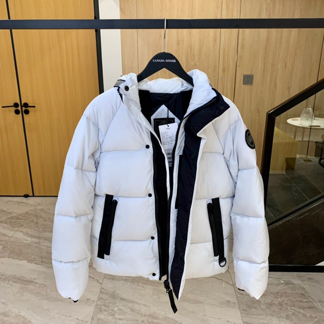 Canada Goose Black Badge Hooded Puffer Jacket - White