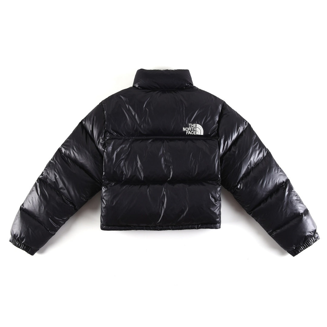 The North Face Glossy Cropped Puffer Jacket - Black